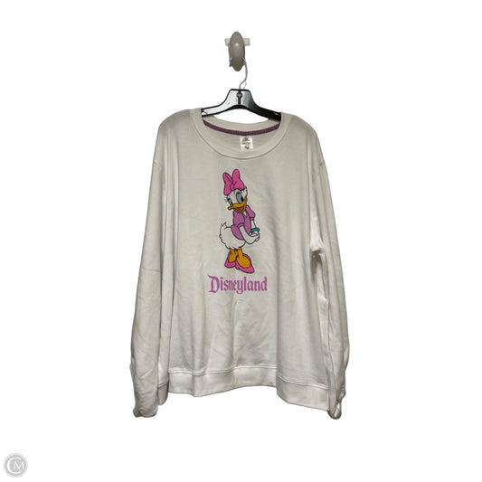 Sweatshirt Hoodie By Disney Store In Pink & White, Size: 3x