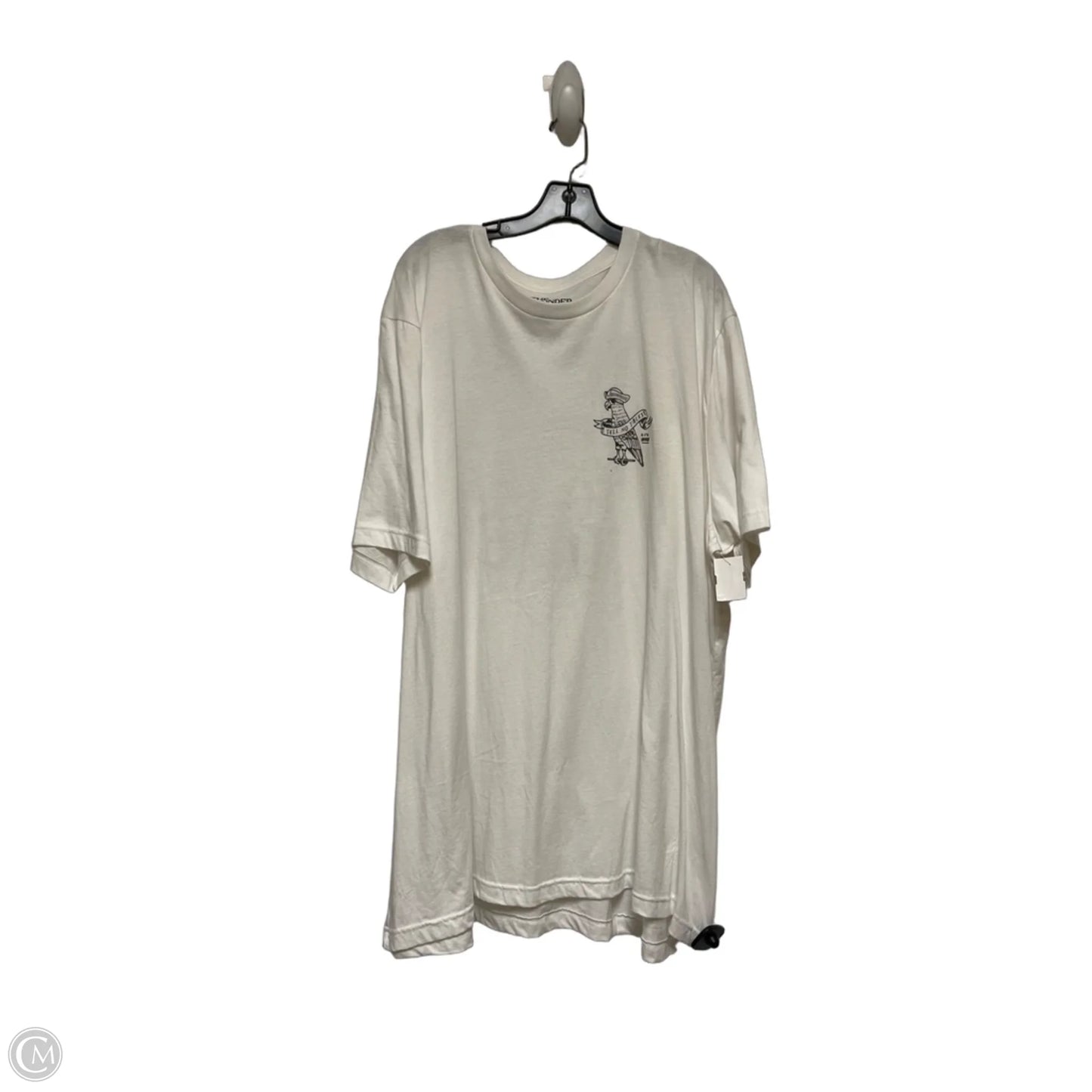 Top Short Sleeve Basic By Clothes Mentor In Grey & White, Size: 4x