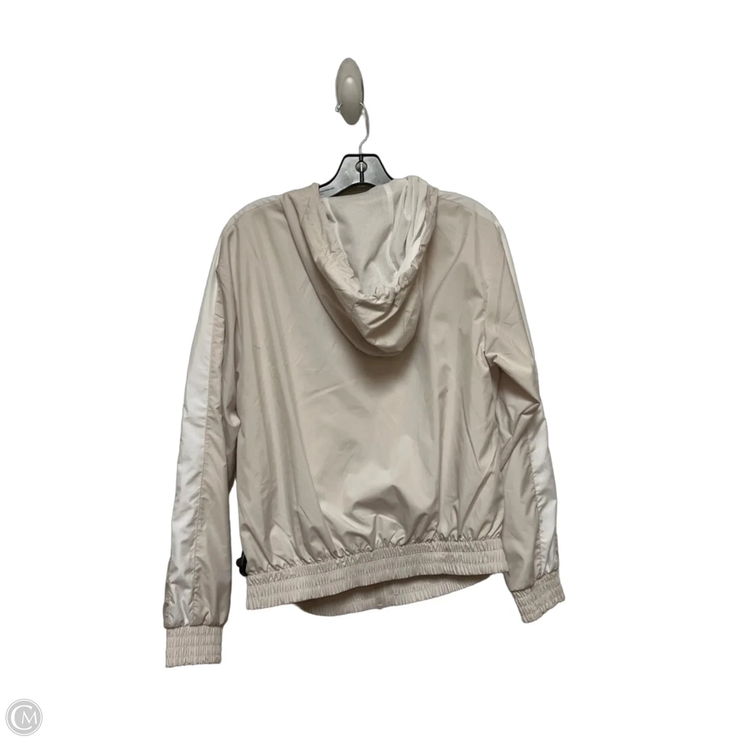Athletic Jacket By Nike In Tan & White, Size: Xs