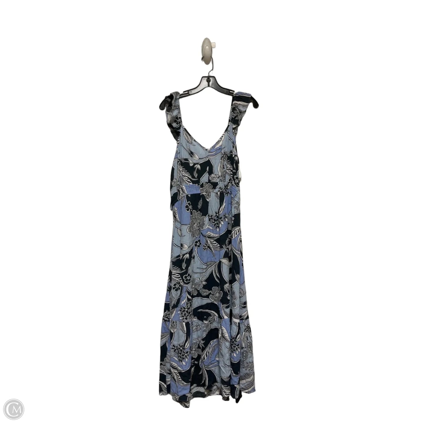 Dress Casual Midi By Loft In Blue & White, Size: L