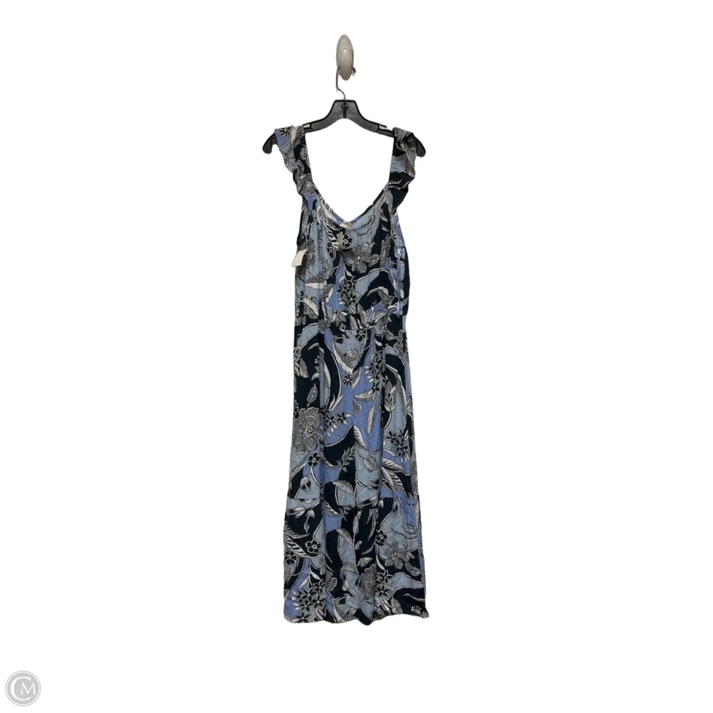 Dress Casual Midi By Loft In Blue & White, Size: L