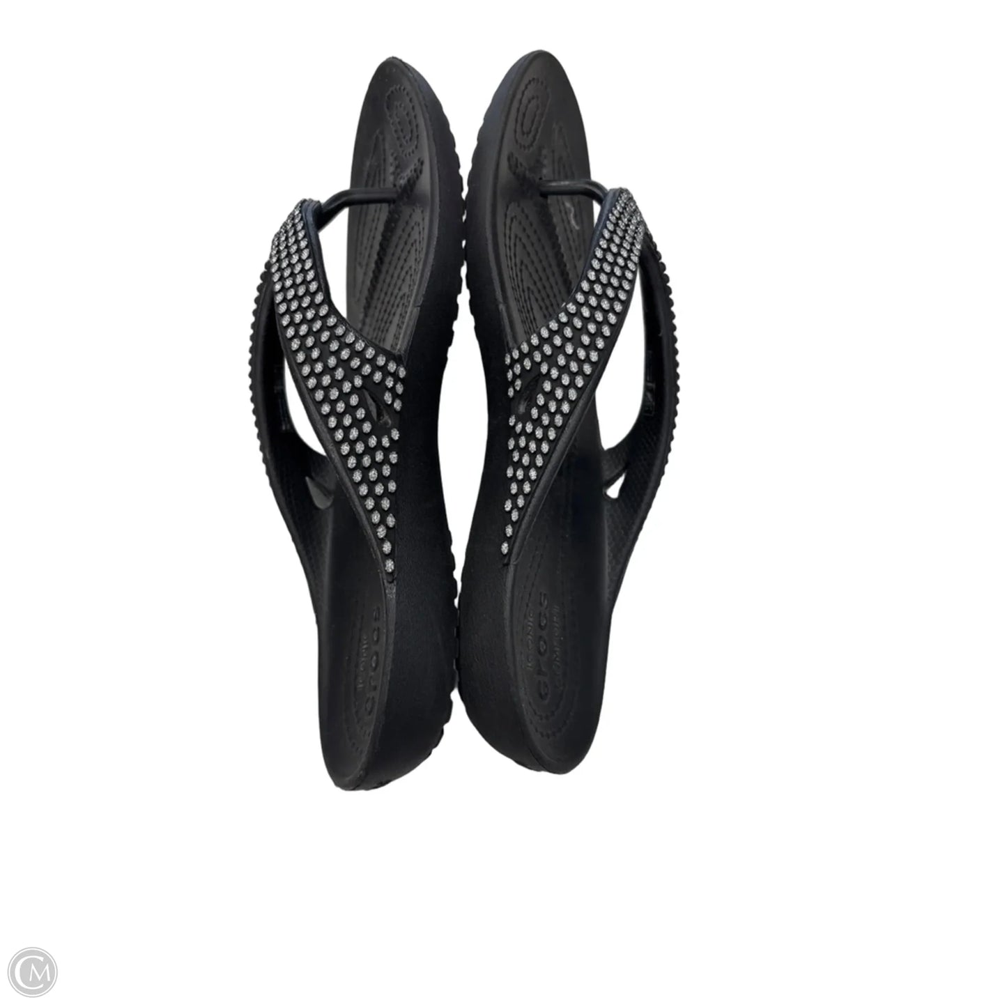 Sandals Flats By Crocs In Black, Size: 9