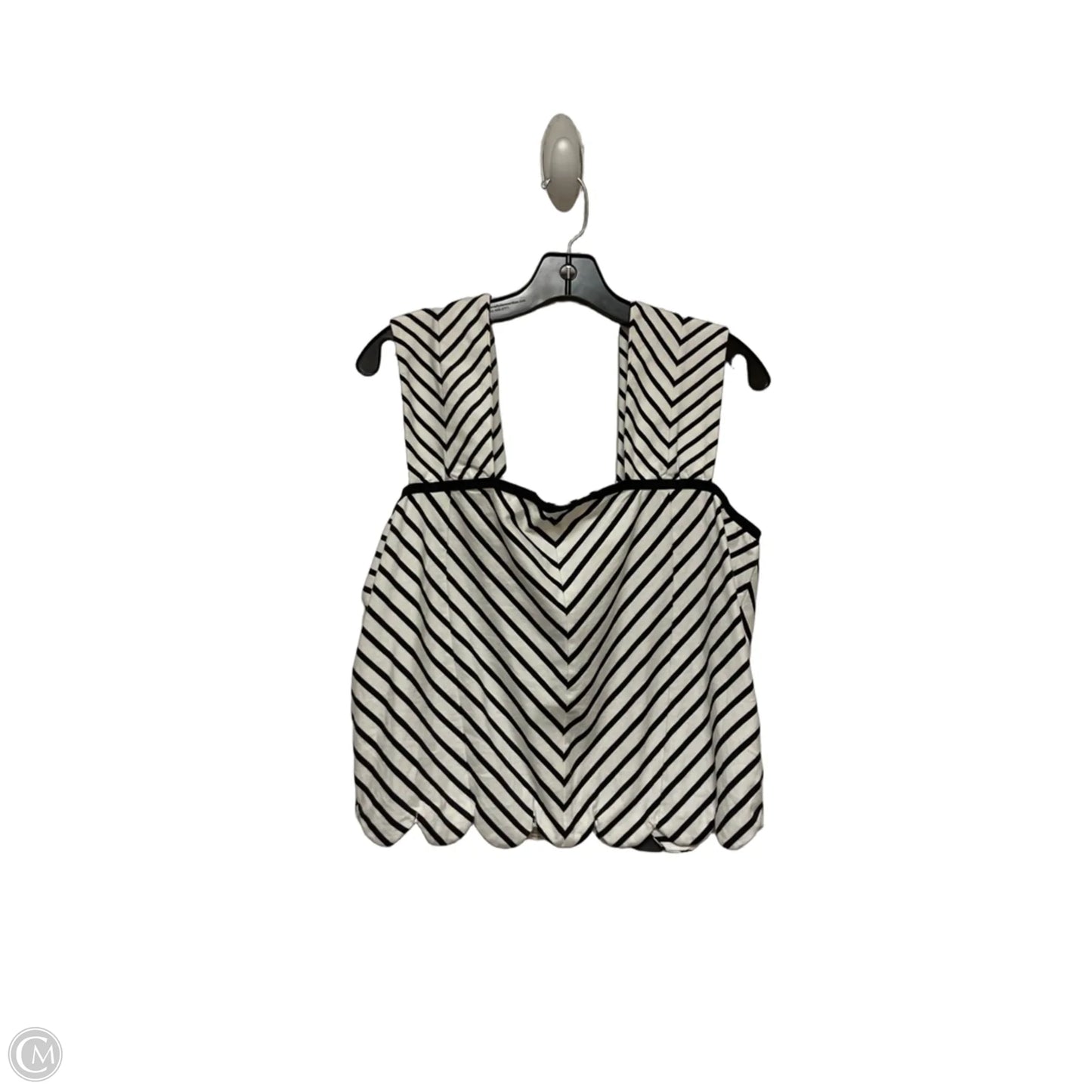Top Sleeveless By Maeve In Black & White, Size: L