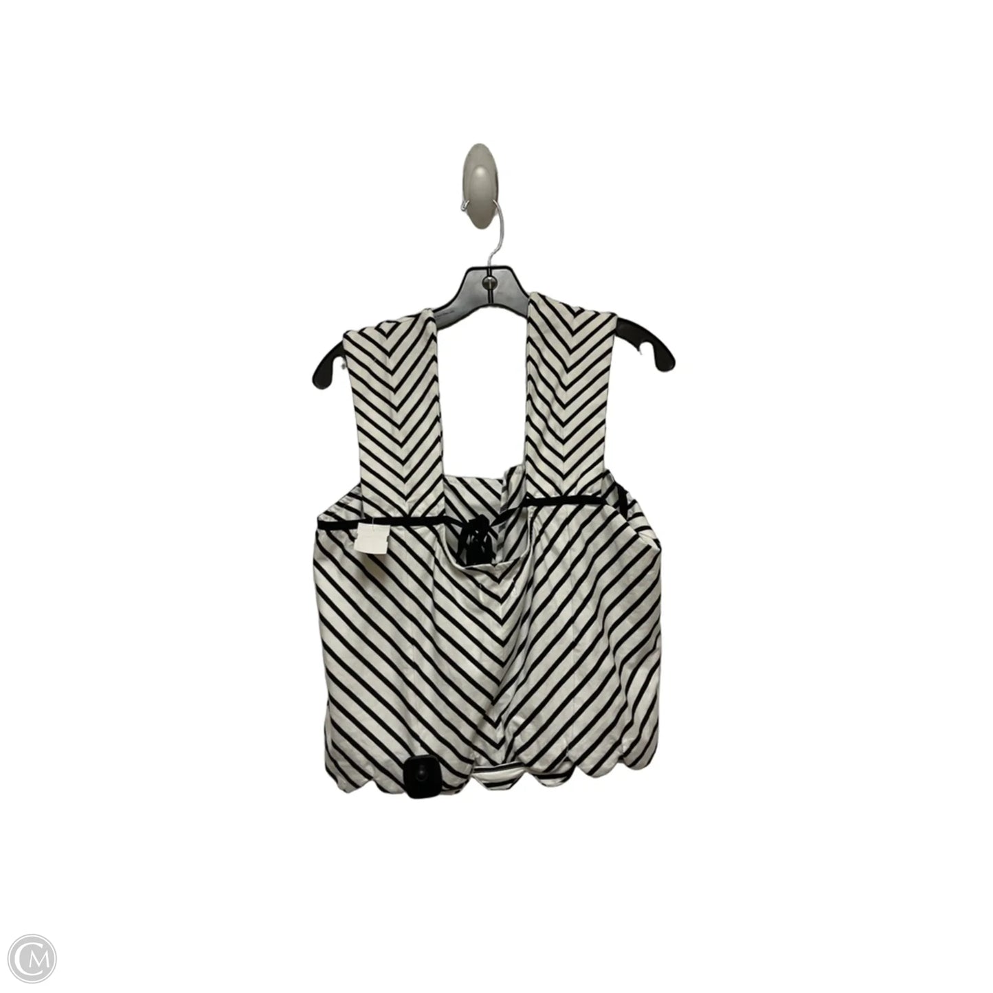Top Sleeveless By Maeve In Black & White, Size: L