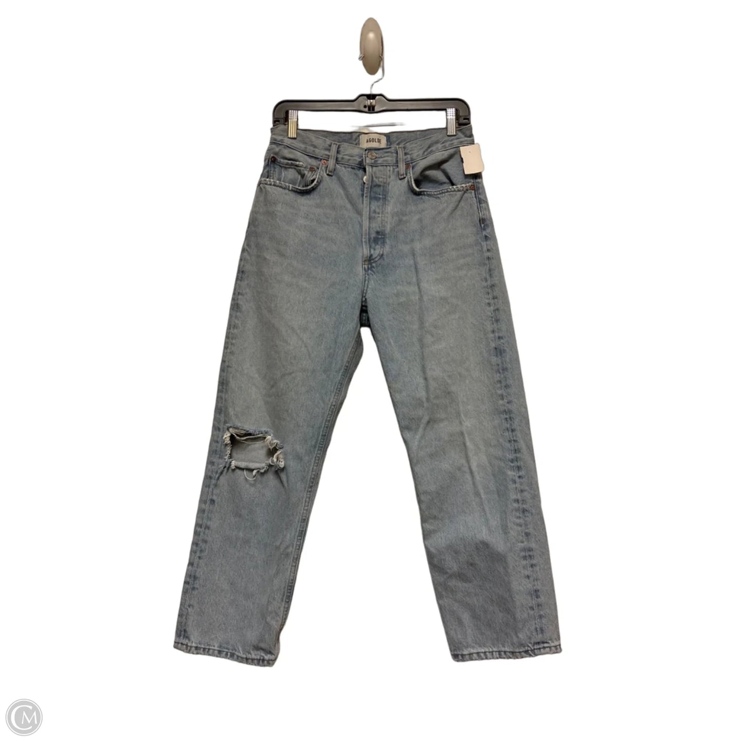 Jeans Straight By Agolde In Blue Denim, Size: 4