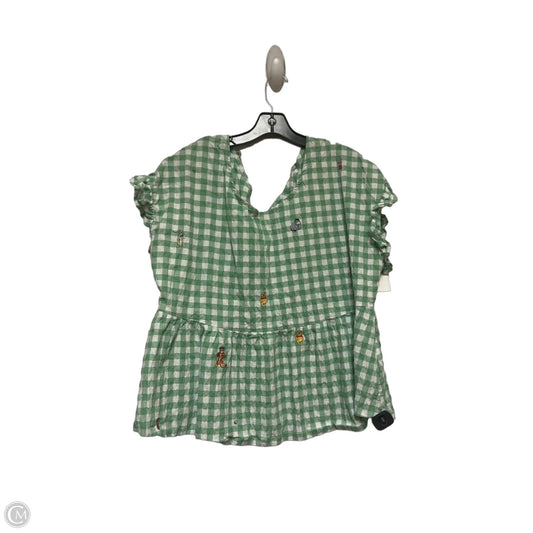 Top Short Sleeve By Disney Store In Green & White, Size: 1x