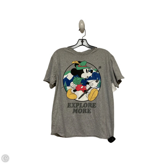 Top Short Sleeve Basic By Disney In Grey, Size: L