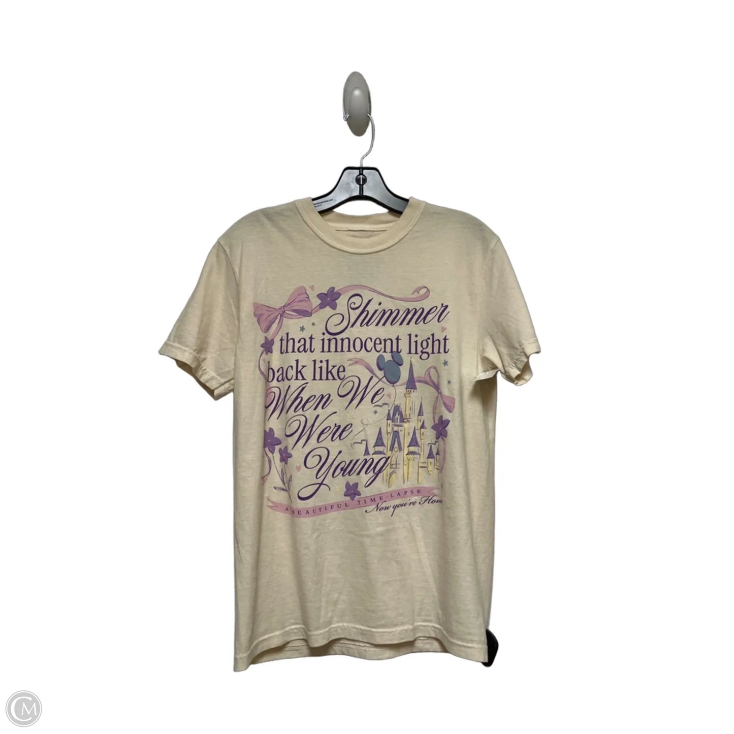 Top Short Sleeve Basic By Clothes Mentor In Ivory, Size: S