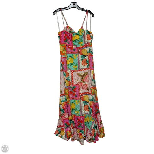 Dress Casual Midi By Clothes Mentor In Pink & Yellow, Size: Xl