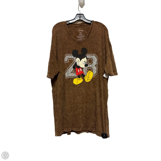Top Short Sleeve Basic By Disney In Brown, Size: Xxl