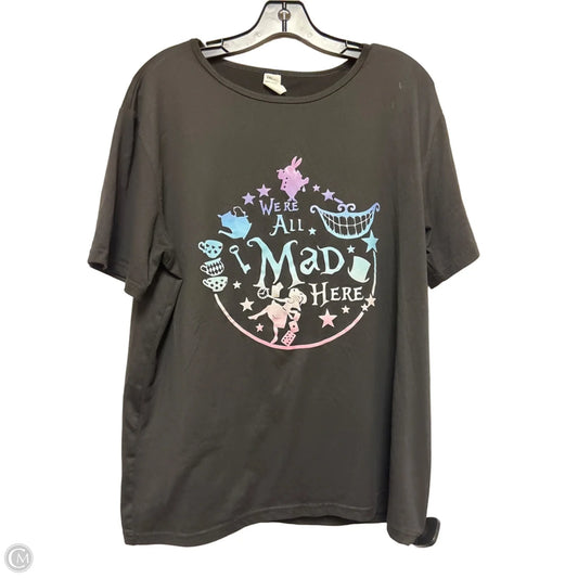 Top Short Sleeve By Disney In Black, Size: 2x