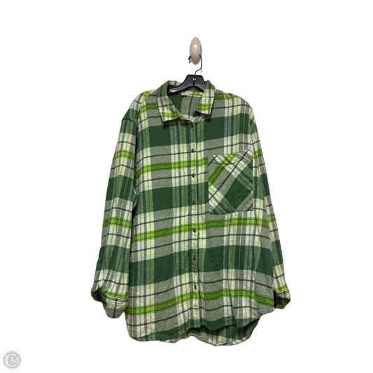 Top Long Sleeve By Aerie In Plaid Pattern, Size: Xl