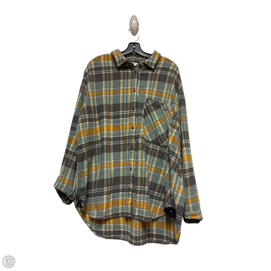 Top Long Sleeve By Aerie In Plaid Pattern, Size: Xl