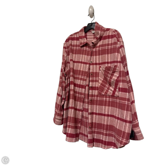 Top Long Sleeve By Aerie In Plaid Pattern, Size: Xl