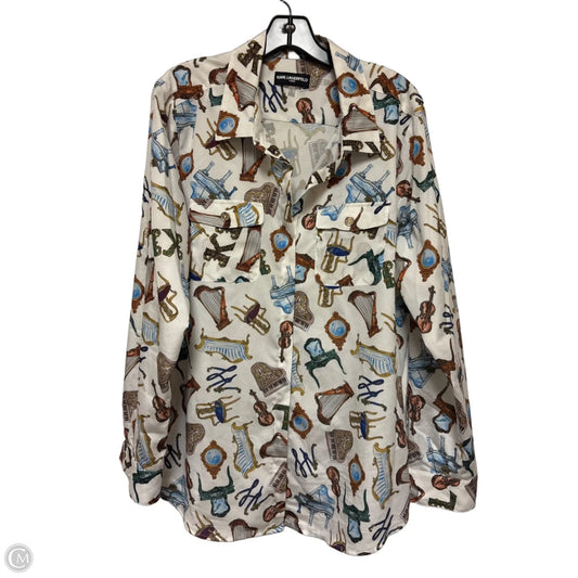 Top Long Sleeve Designer By Karl Lagerfeld In Multi-colored, Size: L