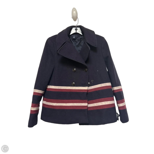 Coat Peacoat By Tommy Hilfiger In Blue & Red & White, Size: M