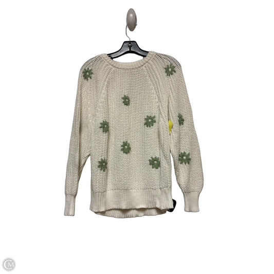 Sweater By Clothes Mentor In Green & White, Size: M