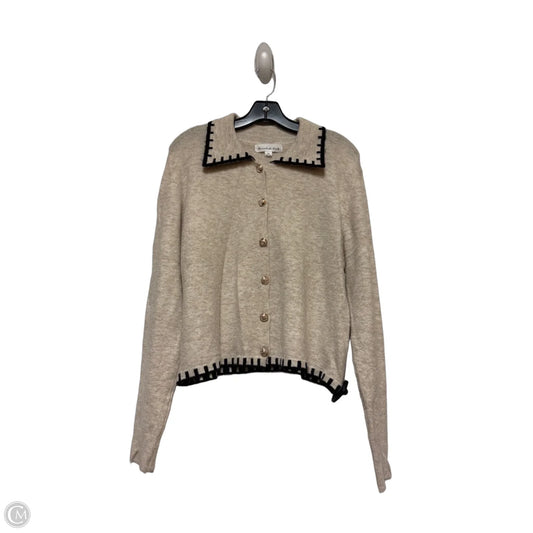 Sweater Cardigan By Clothes Mentor In Black & Tan, Size: Xl