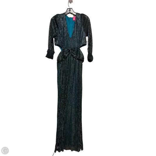 Dress Designer By Lilly Pulitzer In Blue & Gold, Size: L