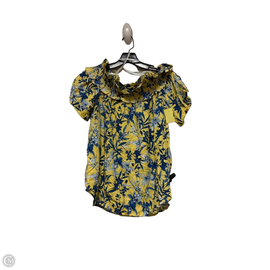 Top Short Sleeve By Tommy Hilfiger In Blue & Yellow, Size: M