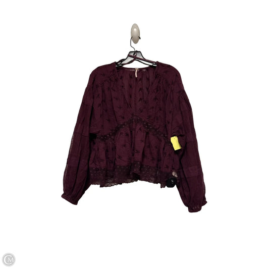 Top Long Sleeve By Free People In Purple, Size: M