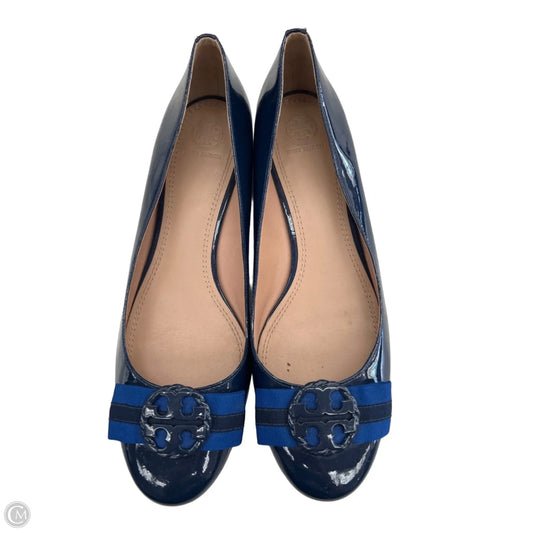 Shoes Designer By Tory Burch In Blue & Tan, Size: 10
