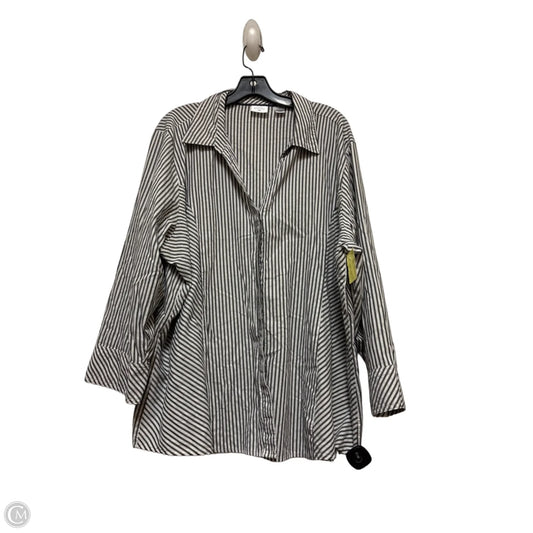 Top Long Sleeve By Riders In Striped Pattern, Size: 3x