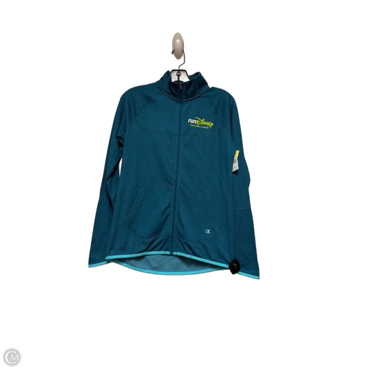 Athletic Top Long Sleeve Collar By Champion In Teal, Size: S