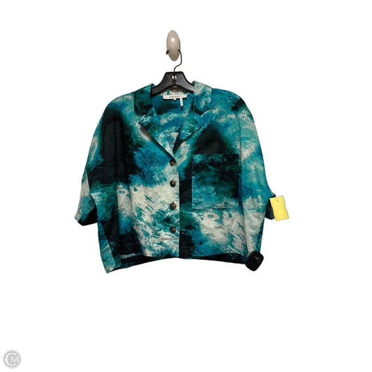 Top Short Sleeve By Dkny In Blue & Green, Size: S